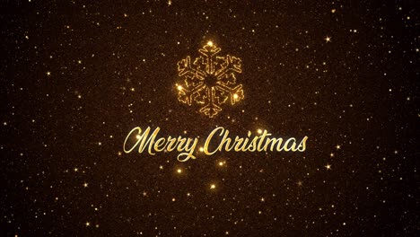Beautiful-Seasonal-animated-motion-graphic-of-an-intricate-snowflake-depicted-in-glittering-particles-on-a-starry-background,-with-the-seasonal-message-�Merry-Christmas�-appearing