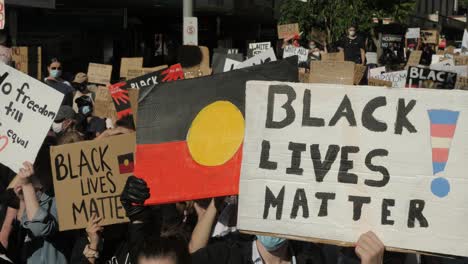 Protesta-De-Blm-Durante-Covid-19,-Brisbane,-Australia