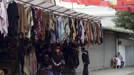 Traditional-Huaso-Clothing-At-The-Local-Markets-Of-Pomaire-Town-In-Melipilla-Province-Near-Santiago-Region,-Chile