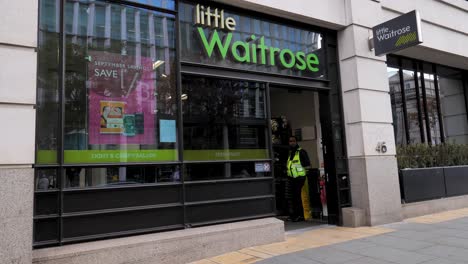 City-of-London-England-September-2022-Exterior-of-Little-Waitrose-store-as-people-walk-past