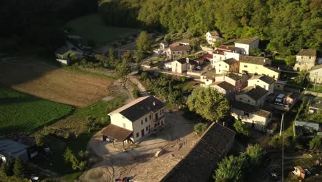 aerial-view-of-small-town-flooded-after-extreme-rains,-natural-disaster-in-Italy