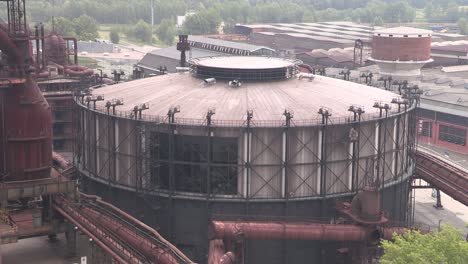 Former-steel-mill-in-Vitkovice,-Czechia,-Europe