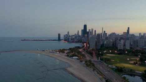 Oktober-Luftdrohnenaufnahmen-Chicago,-Illinois