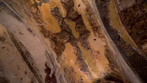 Rotating-Shot-of-Dome-Ceiling-Fresco-Inside-Qasr-Amra-Desert-Castle