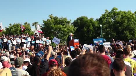 About-2500-people-gathered-for-Bernie-Sanders-Political-rally-in-San-Jose,-CA-at-Guadalupe-River-East-Arena-Green