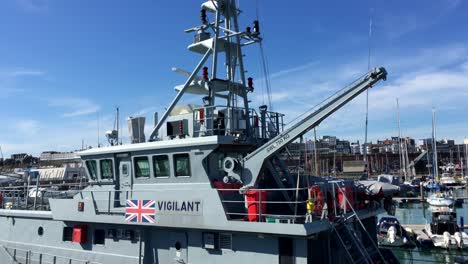 Border-Force-vessel-in-Ramsgate-Harbour,-Kent