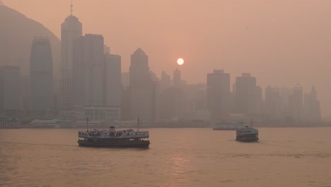 Insel-Hongkong-Bei-Sonnenuntergang