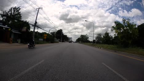 This-is-a-time-lapse-with-an-action-camera-mounted-in-front-of-the-truck,-driving-from-Pranburi-to-Hua-Hin-and-Hua-Hin-to-Bangkok-on-Phet-Kasem-Road