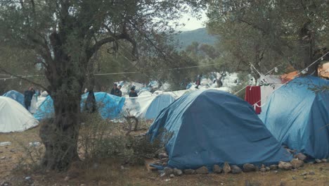 Tiendas-De-Campaña-Vivienda-De-Refugiados-Durante-Meses-En-Grecia-Campamento-De-Moria-&#39;jungla&#39;-Desbordamiento