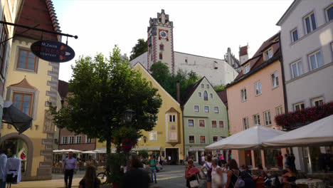 Füssen-Deutschland,-Circa:-Zeitraffer-Altstadt-In-Füssen-Stadt-In-Deutschland