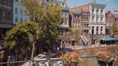 View-of-the-area-of-Oudegracht-on-a-sunny-day-of-summer