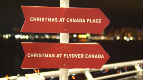 Bienvenido-Al-Cartel-De-Navidad-De-Canadá,-Dirección-Para-El-Mercado-De-Navidad-En-Vancouver