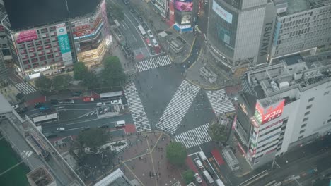 Wide-High-Angle-Shot-of-the-Shibuya-Crossing-with-no-Tourists-During-the-Covid-19-Pandemic