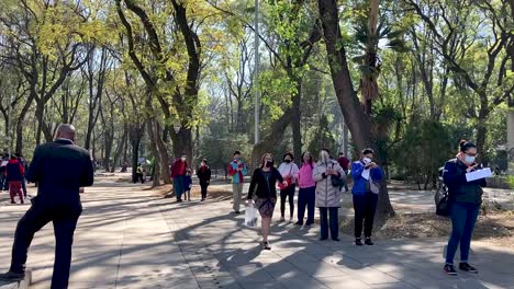 Personas-Esperando-En-Fila-Para-Aplicar-La-Prueba-Covid-19-En-La-Ciudad-De-México