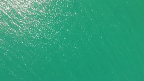 Drone-view-of-green-water-current-with-boats-floating-on-it-in-Brazil,-Rio-de-Janeiro