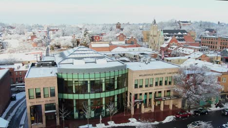 The-Ware-Center-of-Millersville-University-and-Tell-School-of-Music-in-Lancaster,-PA,-aerial-view