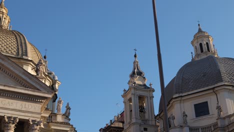 Pan-shoot-between-the-twin-churches-of-people’s-square-in-Rome