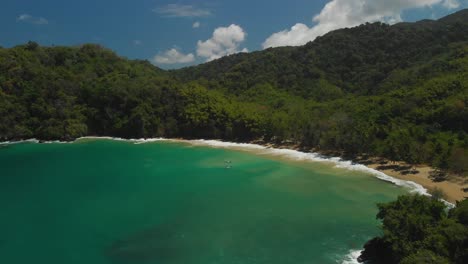 Coastline-aerial-of-an-amazing-beach-on-the-island-of-Tobago