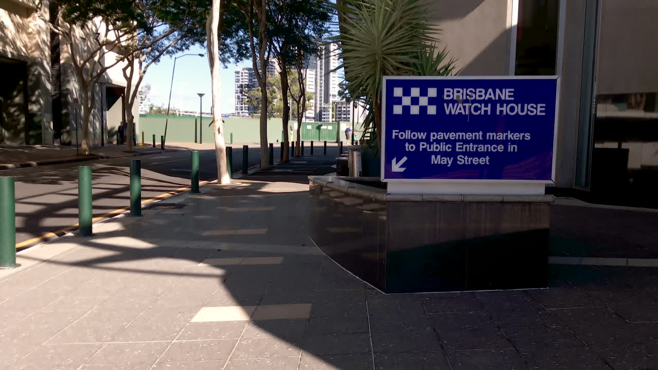 Brisbane QPS Watch House Sign Free Stock Video Footage Download Clips
