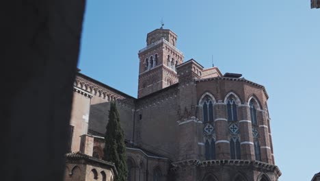 Beautiful-Basilica-di-Frari,-medieval-church-in-Venice,-northern-Italy