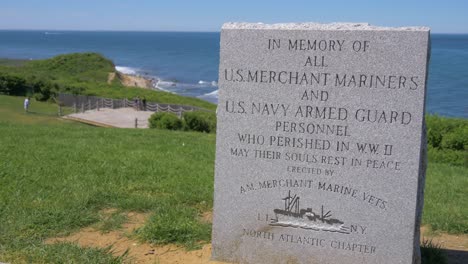 WWII-Memorial-of-US-Merchant-Mariners-and-US-Navy-Armed-Guard-Personnel-at-Montauk-Point,-New-York,-USA---June-2019