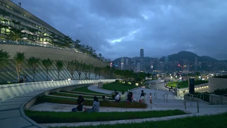 West-Kowloon-Station-Green-Plaza-in-Hong-Kong,-China