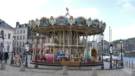 Antique-Carousel-on-Honfleur-coast-side.-Static