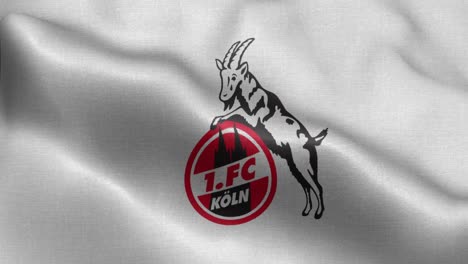 Bucle-Animado-Blanco-4k-De-Una-Bandera-Ondeante-Del-Equipo-De-Fútbol-De-La-Bundesliga-Colonia