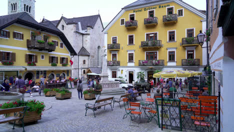 Hallstatt-österreich,-Circa:-Altstadt-Hallstatt-In-österreich