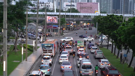 Bangkok-Thailand,-Circa:-Stau-In-Der-Stadt-Bangkok