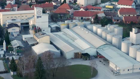Aerial-view-of-Gea-Oil-Mill-in-Slovenska-Bistrica,-Slovenia