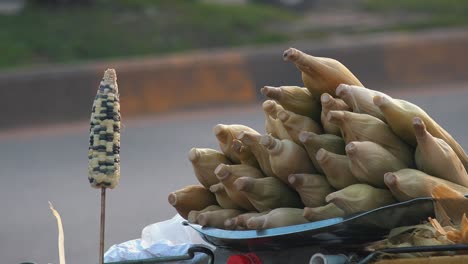 Close-Cooked-Corn-on-Roadside-Market-Stall