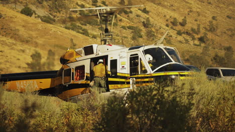 Emergency-services-helicopter-re-suppling-for-wildfire-aerial-firefighting