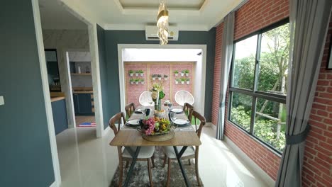 Colorful-and-Retro-Open-Plan-Home-Decoration-With-Brick-Wall