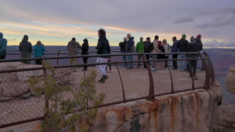 Crowd-Of-Tourists-Flocked-To-Grand-Canyon-National-Park-In-Arizona,-Not-Taking-Precautionary-Measures-Amid-Novel-Coronavirus-Outbreak---Medium-Shot
