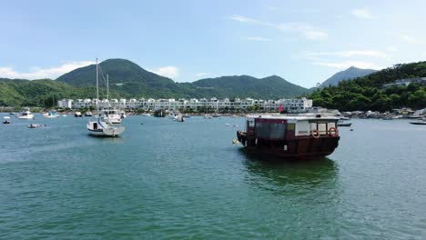 Aerial-view-of-Hong-Kong-Pak-Wai-marina-cove-with-hundreds-of-small-private-boats-anchored