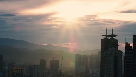 Paisaje-Urbano-De-Kuala-Lumpur,-Malasia-Durante-El-Amanecer