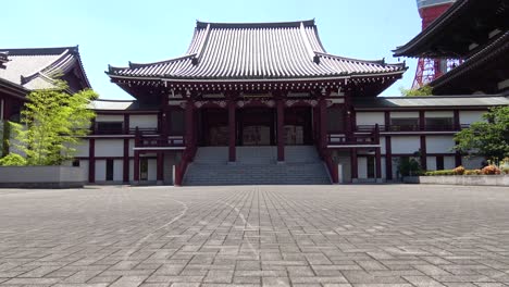 The-view-of-the-empty-Zojo-ji-Temple-and-Tokyo-Tower