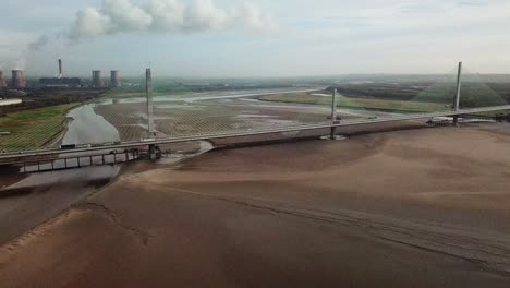 Antenne-In-Richtung-Widnes-Transport-Bridge---Kraftwerk