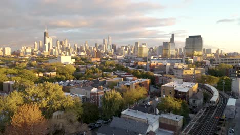 Oktober-Luftdrohnenaufnahmen-Chicago,-Illinois