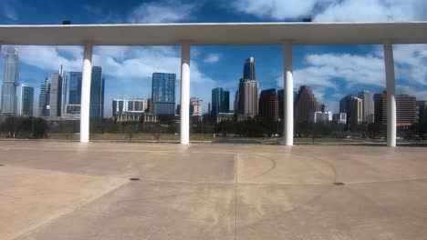 A-Long-Center-view-of-the-Austin-Texas-Skyline,-Spring-2019-Seg-2-of-3