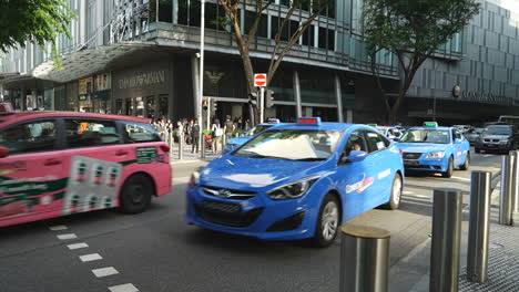 Singapore---Circa-Time-lapse-of-a-crosswalk-on-a-very-busy-Orchard-Road-in-Singapore