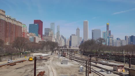 Ferrocarril-Cerca-Del-Centro-De-Chicago