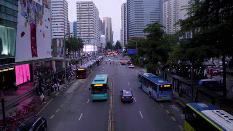 Afternoon-Traffic-View-on-the-Street-of-Shenzhen,-China