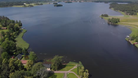 Aerial-view-of-Stjernsund-castle-outside-Askersund,-Sweden