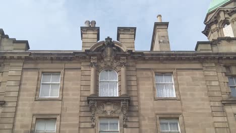 A-tilted-close-up-of-an-old-architecture-building