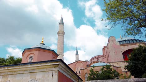 Slow-Motion:Exterior-view-of-Hagia-Sophie-Museum-which-locates-in-Istanbul,Turkey