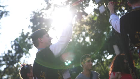 Bulgaria:-People-Join-Hands-in-Public-Square-to-Folk-Dance-Wearing-Traditional-Clothing