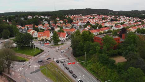 Imágenes-Aéreas-Sobre-Orgryte-En-Gotemburgo,-Suecia