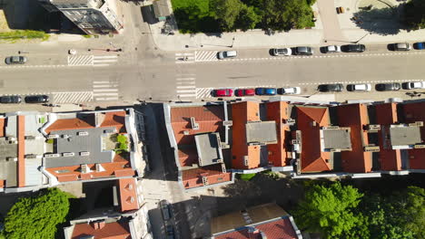 Rooftop-terrace-structures-of-historical-downtown-Gdansk-aerial